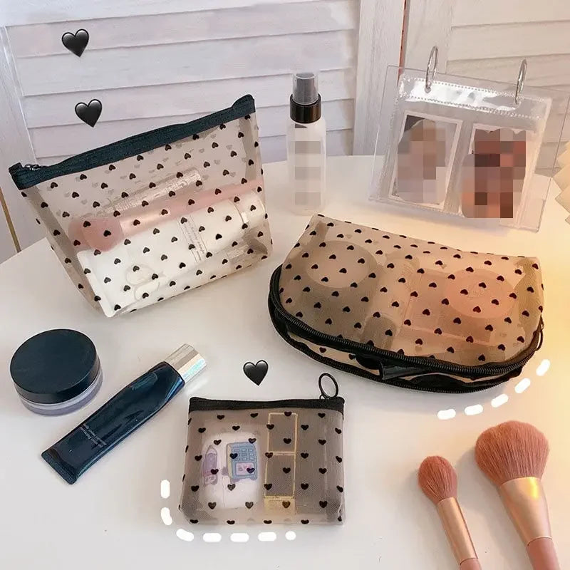 Mesh Transparent Cosmetic Organizer Bag Makeup Storage Pouch