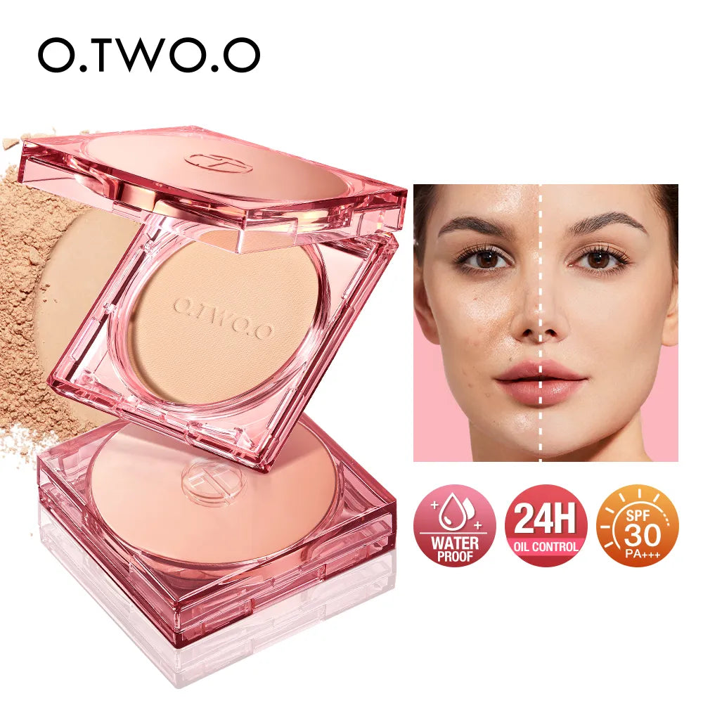 O.TWO.O Oil-control 24 Hours SPF 30 PA+++  Long Lasting Waterproof Matte Face Setting Compact Powder