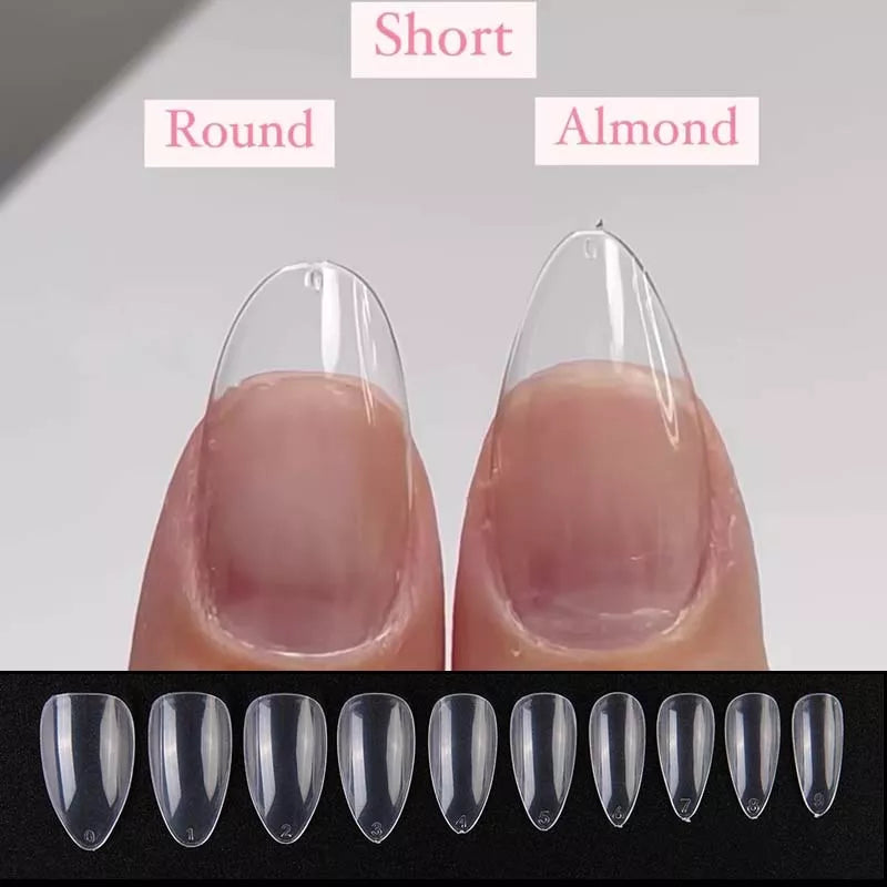 120Pcs Soft Gel Short Almond Fake Nail Tips Extension