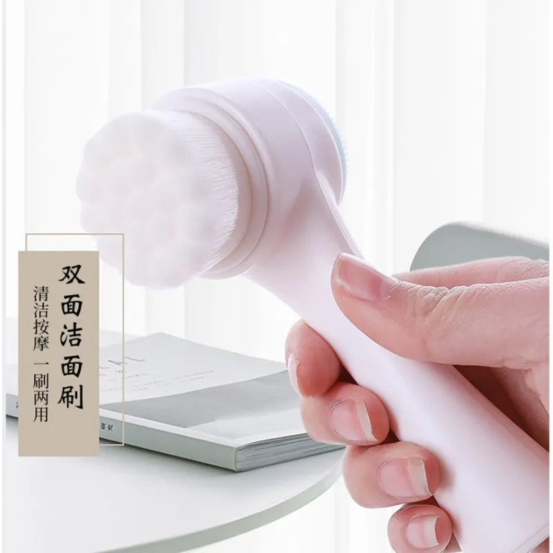 Silica Gel Double Sided Facial Cleanser Brush Pore Cleaner