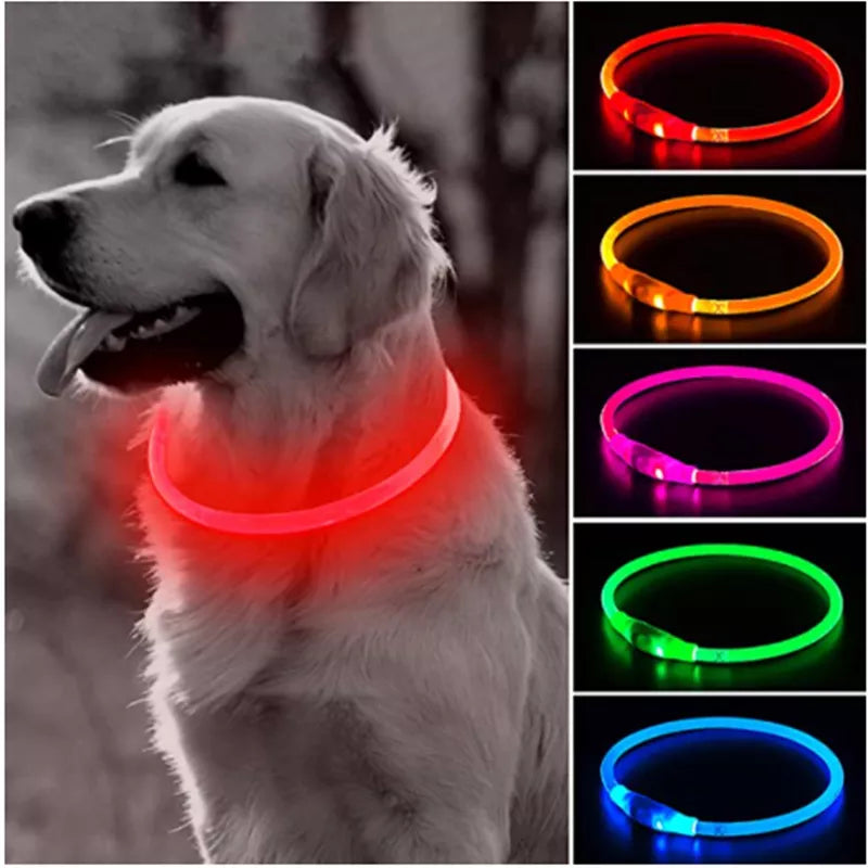 Led Light Rechargeable Detachable Glowing Luminous  Dog And Cat Collar