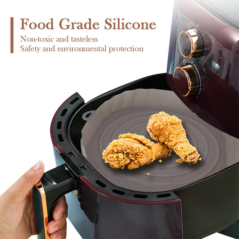 Reusable Air Fryer Silicone Pot Tray Pan Mat