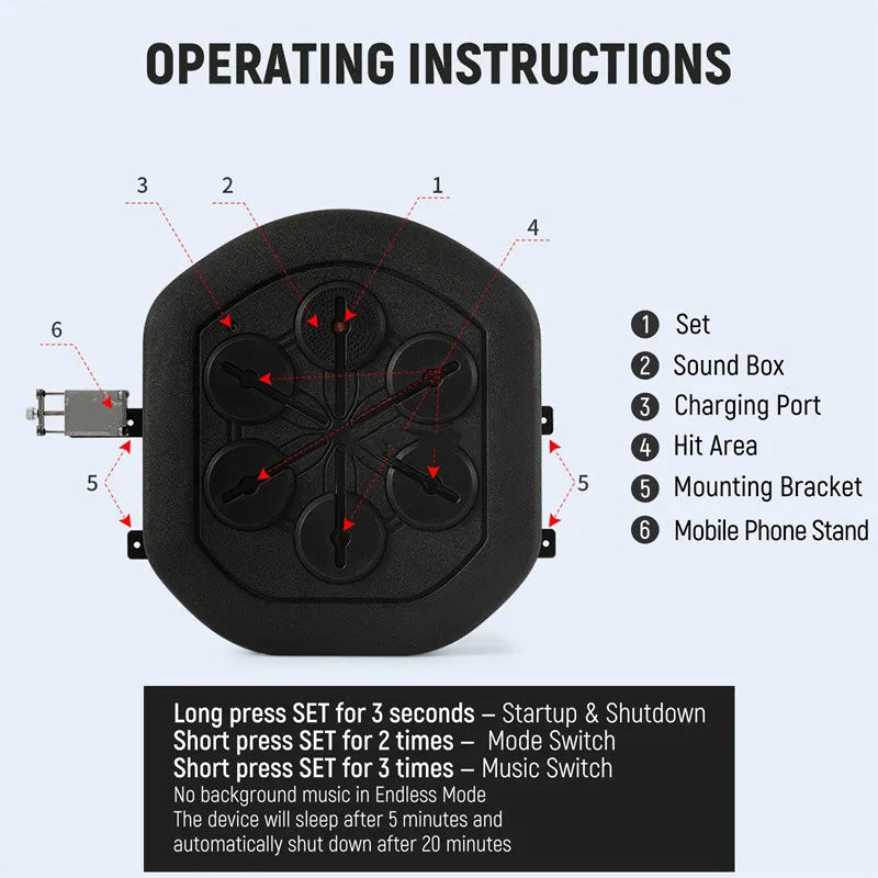 Rechargeable Music Boxing Machine Wall Boxing Training Pad