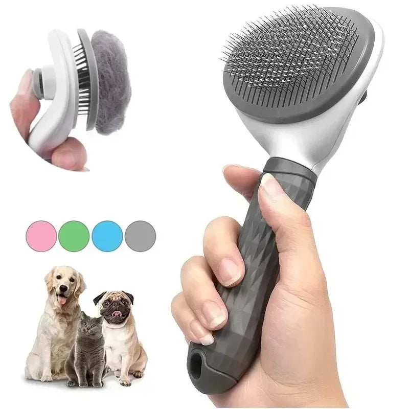 Non-slip Stainless Steel Pet Hair Removal Grooming Brush