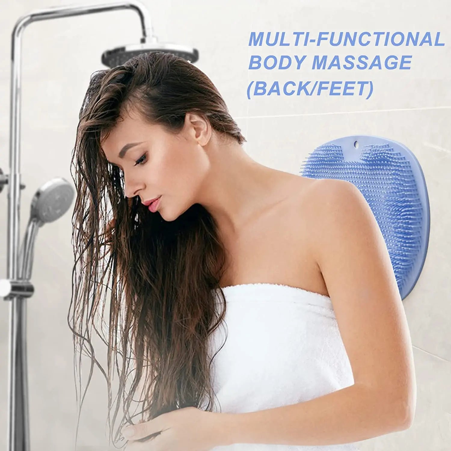 Silicone Foot & Back Body Sucker Wall Mat Shower Scrubber