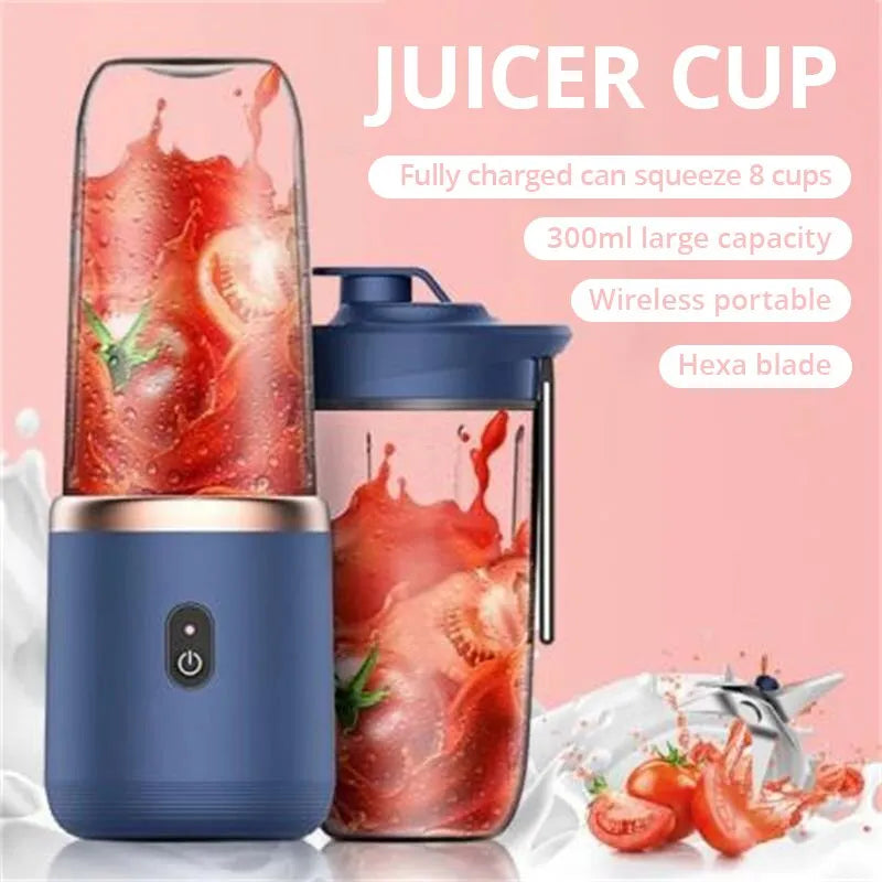 Portable Small Electric Juicer Stainless Steel Fruit Smoothie Blender